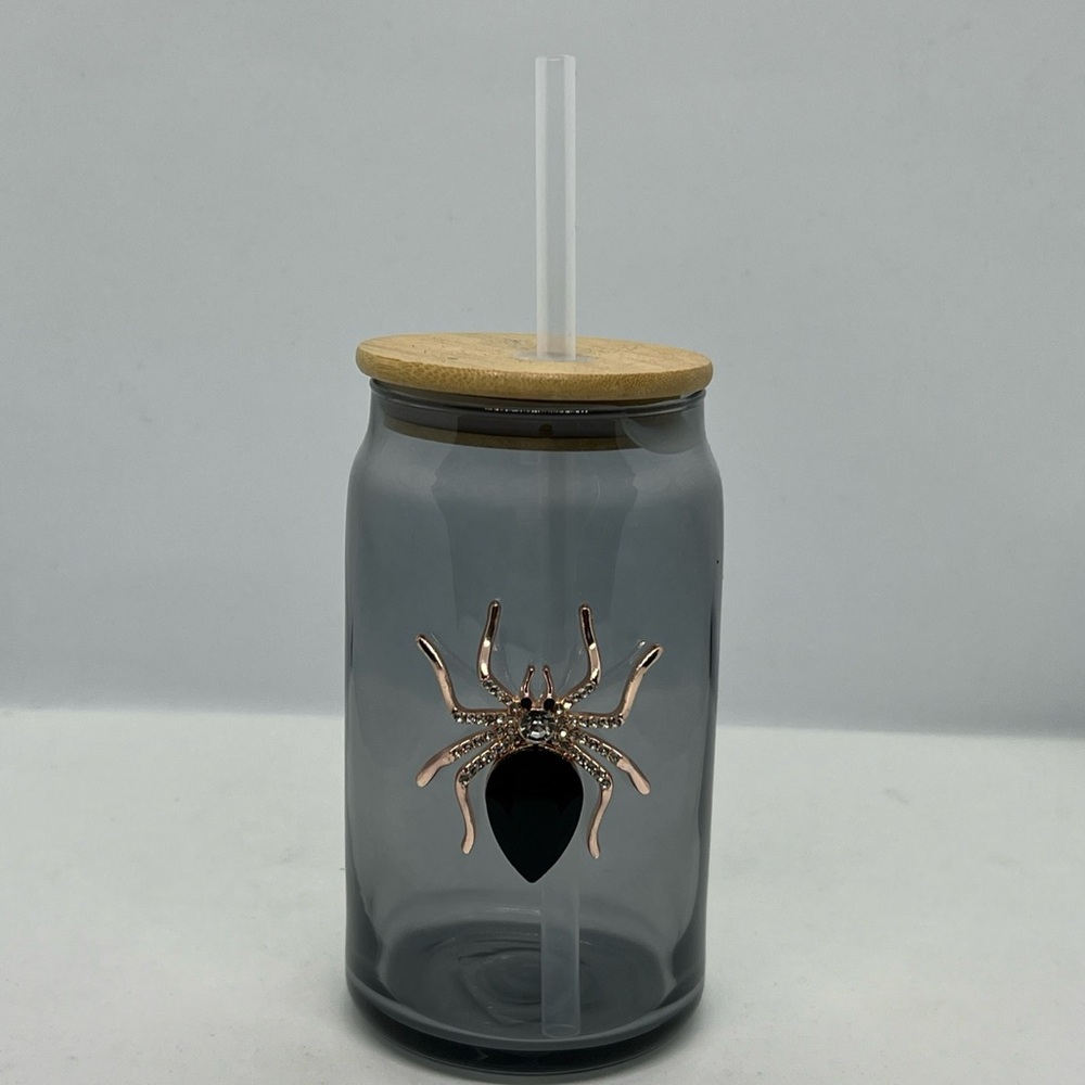 Home Essentials and Beyond Spider Sipper Mason Jar